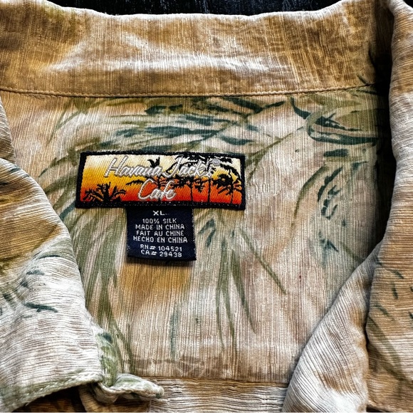 Vintage Havana Jacks XL 100% Silk Tropical Vacation Hawaiian Button Down Shirt - Picture 4 of 5